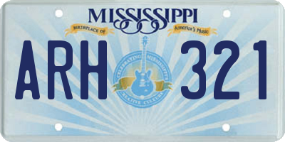 MS license plate ARH321