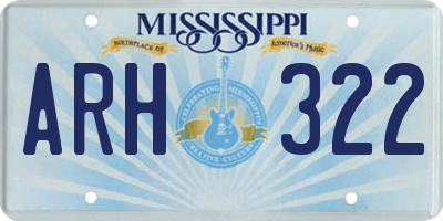 MS license plate ARH322