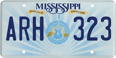 MS license plate ARH323