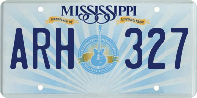 MS license plate ARH327