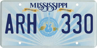 MS license plate ARH330