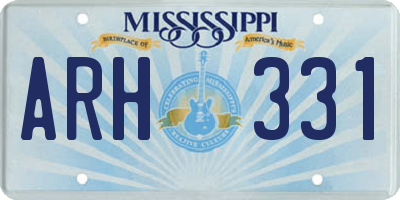 MS license plate ARH331