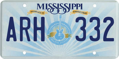 MS license plate ARH332