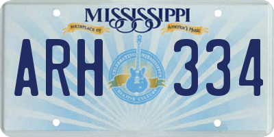 MS license plate ARH334