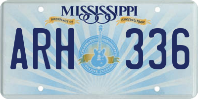 MS license plate ARH336