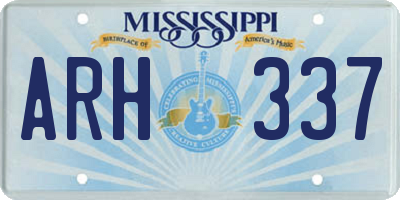 MS license plate ARH337