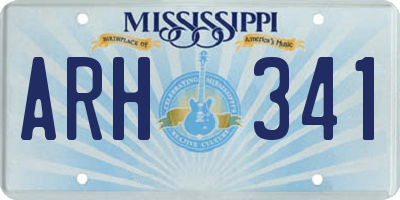 MS license plate ARH341