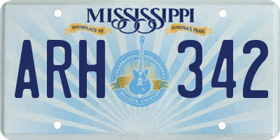MS license plate ARH342