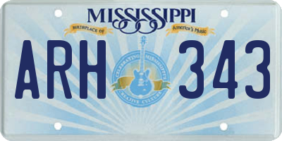 MS license plate ARH343