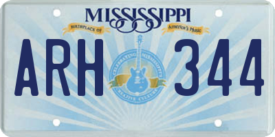 MS license plate ARH344