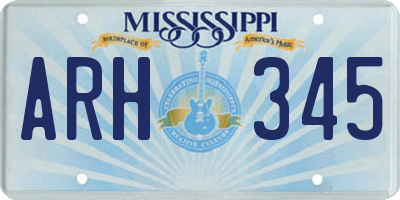 MS license plate ARH345
