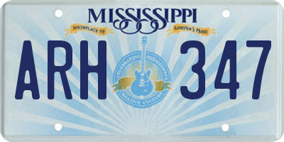 MS license plate ARH347