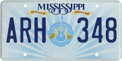 MS license plate ARH348