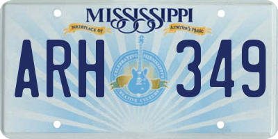 MS license plate ARH349