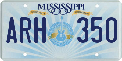 MS license plate ARH350