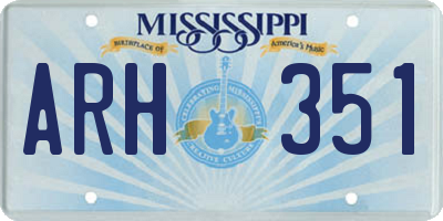 MS license plate ARH351