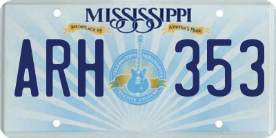 MS license plate ARH353