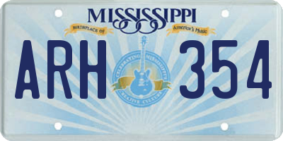 MS license plate ARH354