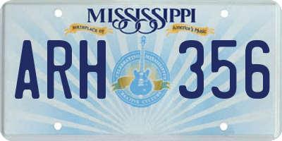 MS license plate ARH356