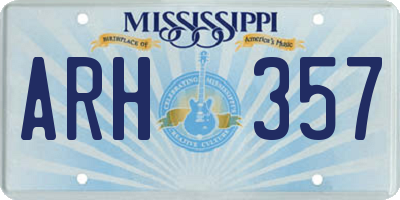 MS license plate ARH357