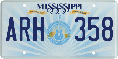 MS license plate ARH358