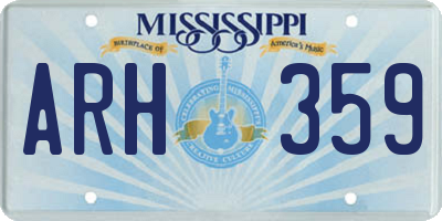 MS license plate ARH359