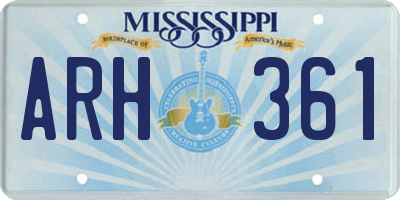 MS license plate ARH361