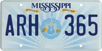 MS license plate ARH365