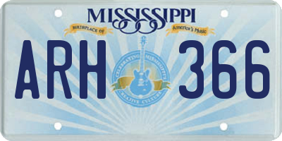 MS license plate ARH366