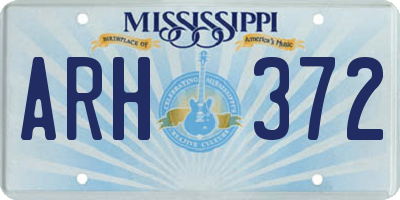 MS license plate ARH372