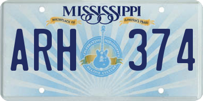 MS license plate ARH374