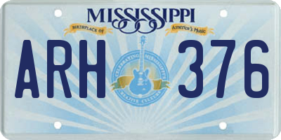 MS license plate ARH376