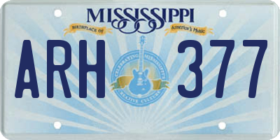 MS license plate ARH377
