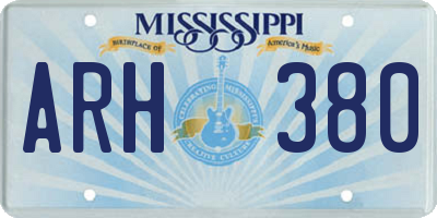 MS license plate ARH380