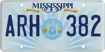 MS license plate ARH382