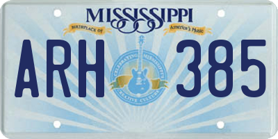 MS license plate ARH385