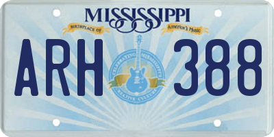 MS license plate ARH388