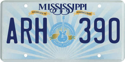 MS license plate ARH390