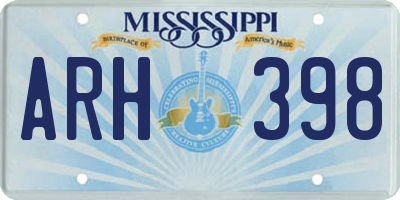 MS license plate ARH398