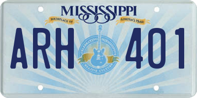 MS license plate ARH401