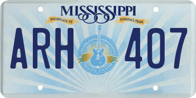 MS license plate ARH407