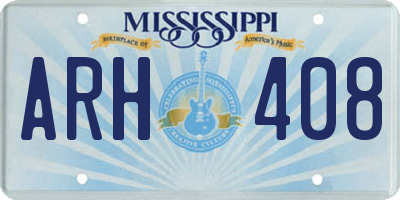 MS license plate ARH408