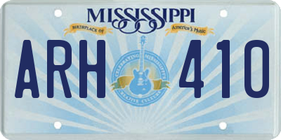 MS license plate ARH410