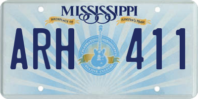 MS license plate ARH411
