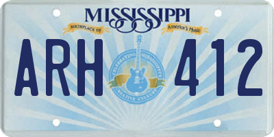 MS license plate ARH412