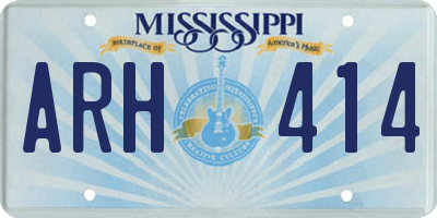 MS license plate ARH414
