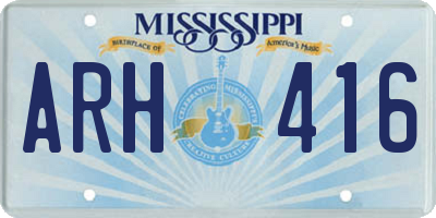 MS license plate ARH416