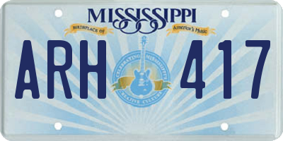 MS license plate ARH417