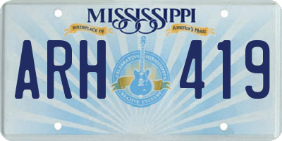 MS license plate ARH419