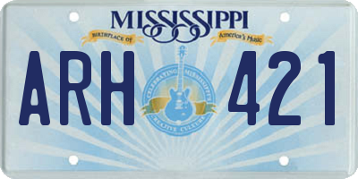 MS license plate ARH421